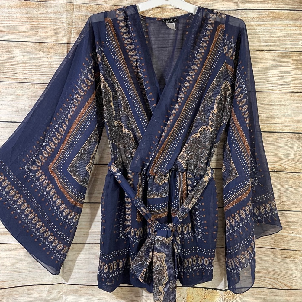 Venus Boho Romper Long Flutter Mesh Sleeves Women… - image 5